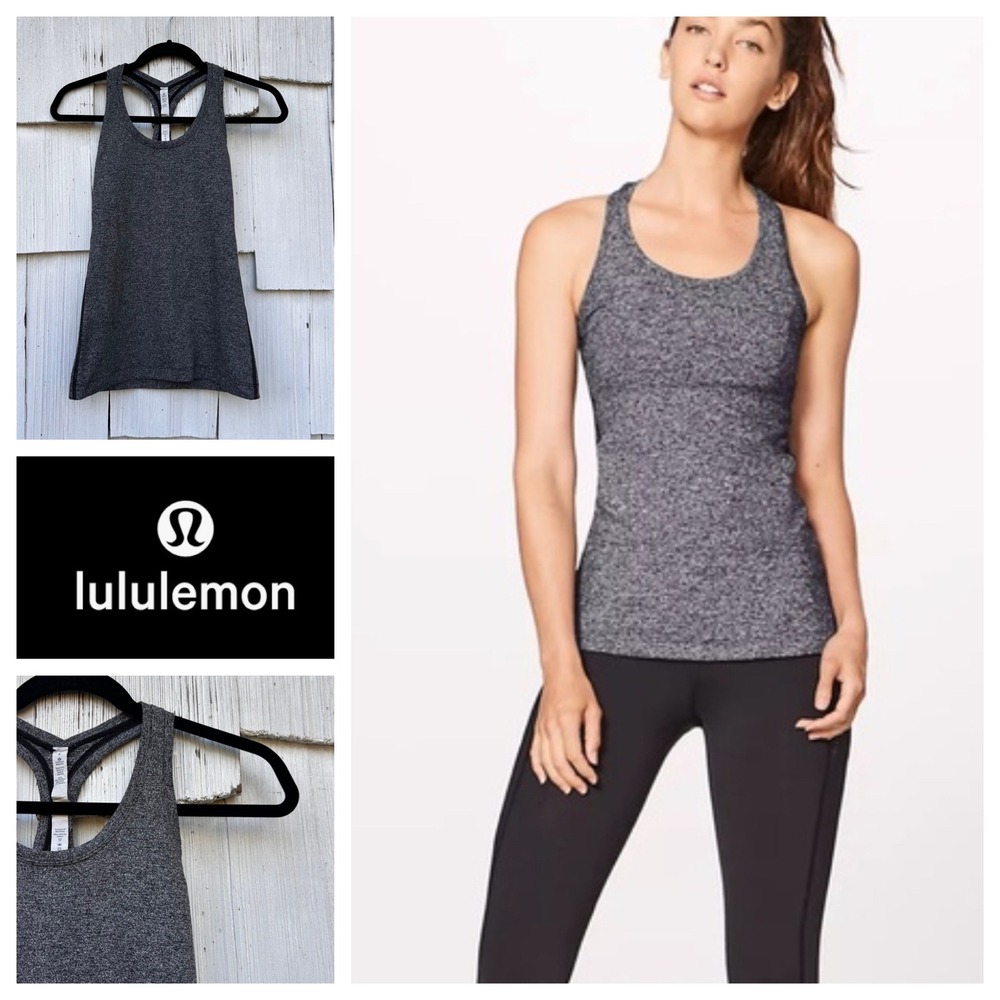 Lululemon Athletica Grey Speckled Racerback Tank Top Women's Size 4‎